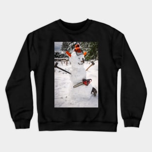 Great Canadian Snowman with chainsaw Crewneck Sweatshirt